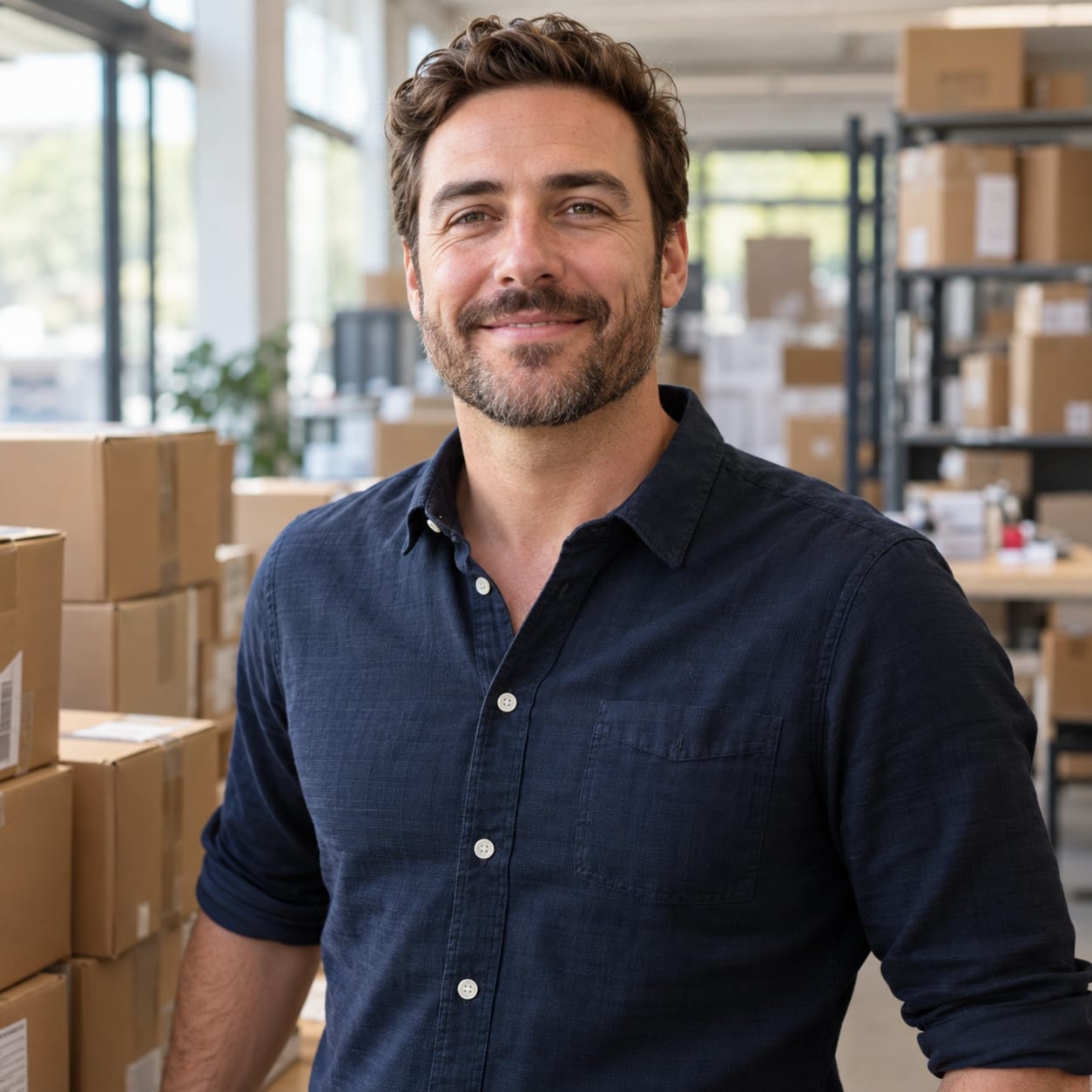 Team member portrait in wholesale distribution warehouse